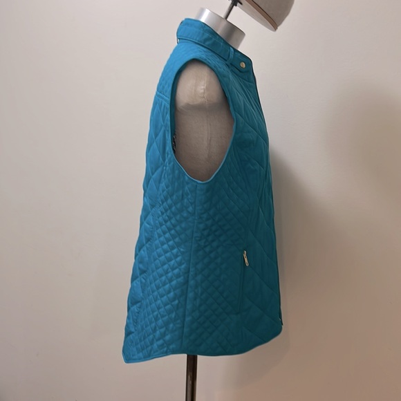 Crown & Ivy Turquoise vest Womens L - Picture 2 of 5